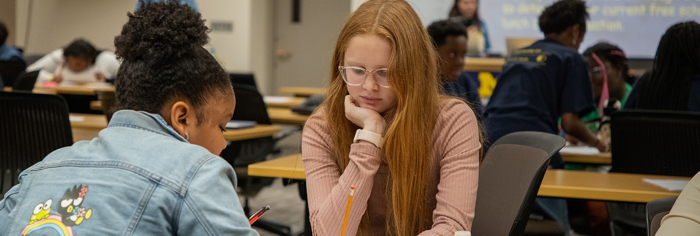 Students studying
